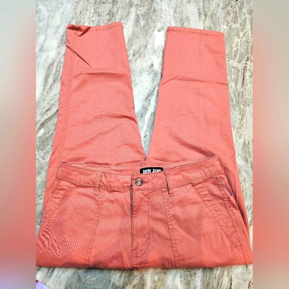 DKNY Jeans Women’s Slim Stretch Pants Rust Red Size 29